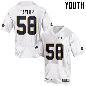 Notre Dame Fighting Irish Youth Elijah Taylor #58 White Under Armour Authentic Stitched College NCAA Football Jersey GWJ5199YA